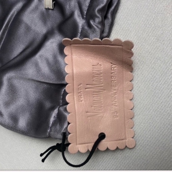 Neiman Marcus 95th anniversary Prada silver metallic and black floral heels - Picture 6 of 9